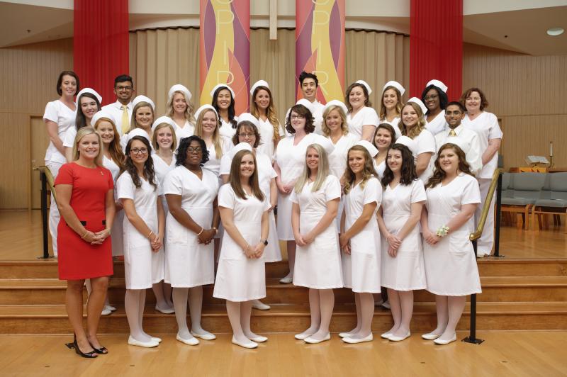 Celebrating the Margaret H. Rollins School of Nursing at Beebe Healthcare graduation are in back (l-r) Tricia Wingate (class advisor), Michaela Trice, Landon Gehman, Demi Edwards, Shannon Hill, Alexandra Rizzo, James Hagen, Makenzie Lee, Angela Gleysteen, Simone Wilson and Lois Bixby (class advisor). In the middle are Emily Thompson, Lili Cooney, Sarah McCullough, Charmaine Ferebee, Cara Melendez, Chelsea Lehrer, Colleen Lyons, Hannah Powers, Amber Wharton and Akash Patel. In front are Karen Pickard (program administrator), Hannah Remo, Elisha Brown, Jessica DeFilippis, Whitney Toadvine, Alexandra Myers, Rebecca Tillman and Sarah McMillan. SUBMITTED PHOTO